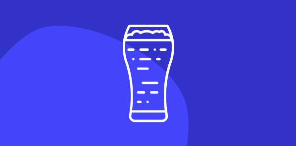 Alcohol support White alcohol beer glass icon on a light and dark blue background