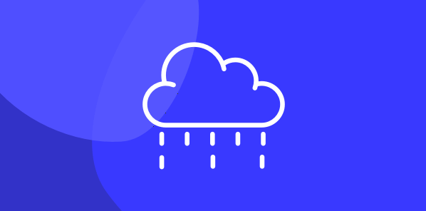 Depression support White rain cloud icon suggesting sadness and depression on a light and dark blue background